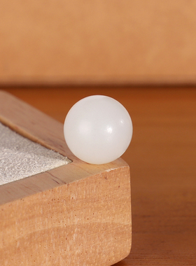 天然俄料田玉散珠12.3mm 257号 一级白 哑光羊脂白玉配珠隔珠