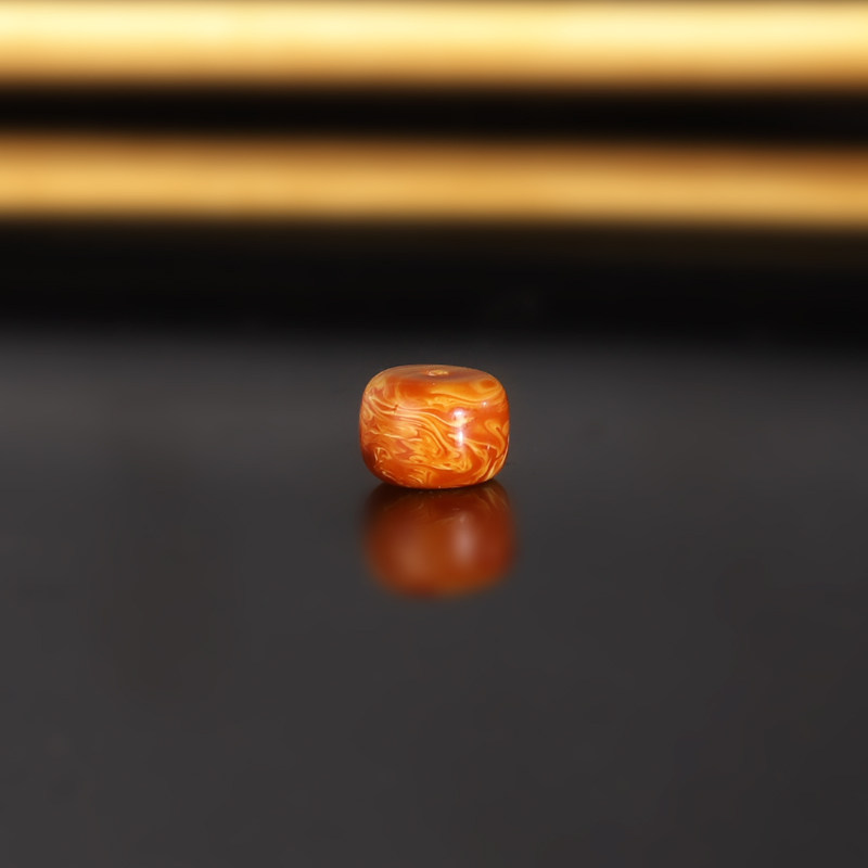 天然云端老蜡妖花老型珠 直径6.4x4.7mm2110号虎皮纹古董蜜蜡配珠