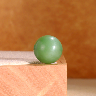 天然俄料碧玉猫眼圆珠11.8mm哑光散珠 高货猫眼灵动阳绿配珠单珠