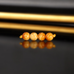 天然俄料云端老蜡散珠5mm 2959号 妖花古董蜜蜡配珠隔珠