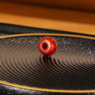 天然南红散珠GPD25 直径9.1mm 川料隔珠火焰红配珠单珠顶珠大孔