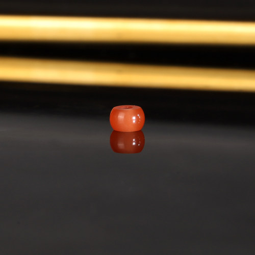 天然保山冰红南红散珠5.4x3.5mm 3311号 大孔珠 南红配珠隔珠