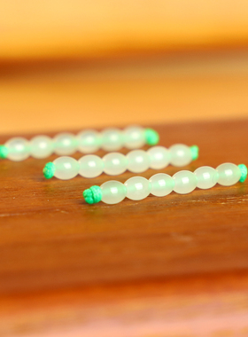 天然和田玉晴水散珠枣型橄榄珠