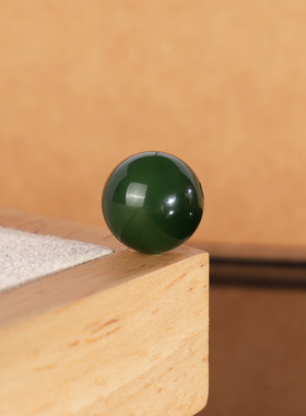 天然俄料碧玉散珠老坑料 直径11mm 2195号高货菠菜绿和田玉配珠