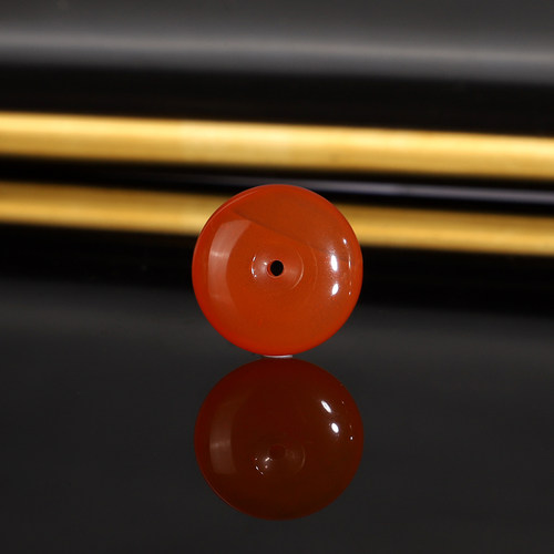 原矿天然川料樱桃红平安扣配饰9号 15.1X6.8mm 南红散珠隔珠配珠