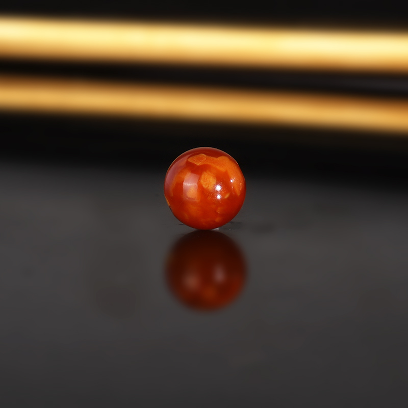 天然云端老蜡LLY57 直径8mm 红皮满蜡俄料古董老蜜蜡配珠散珠