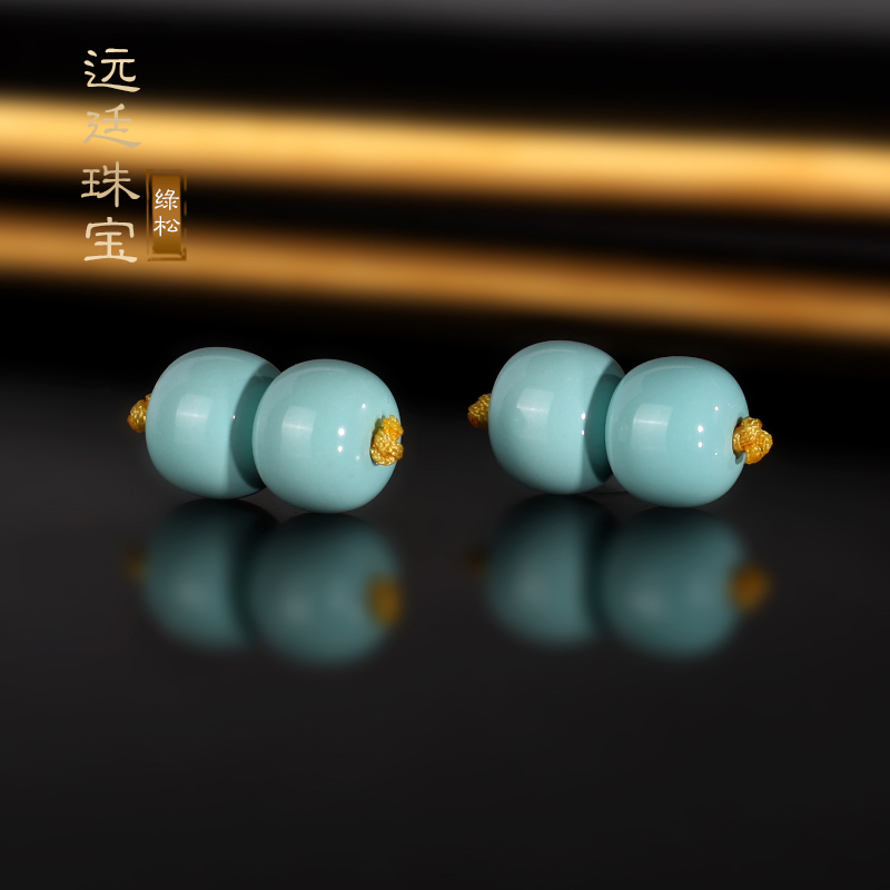 原矿天然绿松石老型珠散珠 湖北十堰 高瓷蓝5-8mm珠子 松石配珠