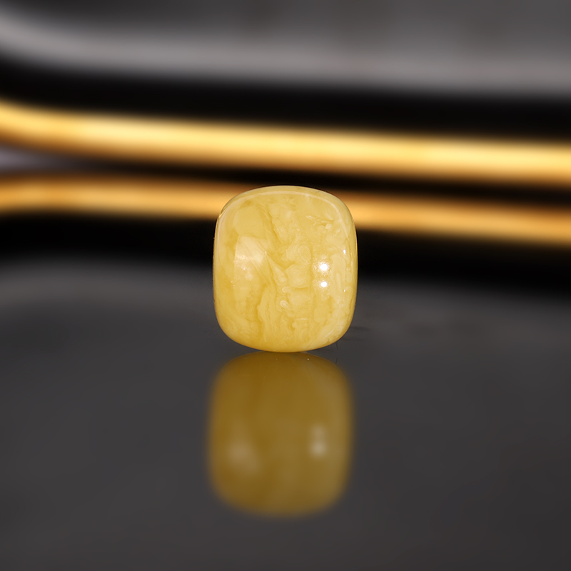 天然俄料蜜蜡老型散珠15.1x13.1mm 1908号 白花蜡配珠 一物一图