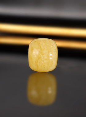 天然俄料蜜蜡老型散珠15.1x13.1mm 1908号 白花蜡配珠 一物一图