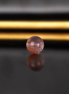 川料南红散珠1222号 直径9.2mm冰飘南红单珠飘花高冰配珠圆珠