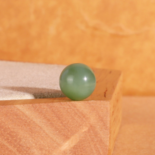 天然俄料碧玉猫眼圆珠9.7mm 哑光散珠 高货猫眼灵动阳绿配珠单珠
