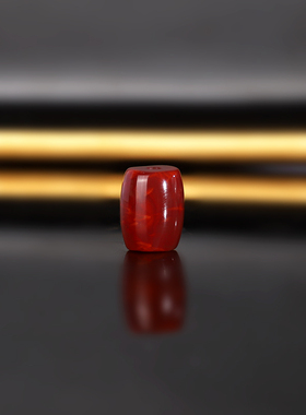 天然川料南红桶珠 直径8.7x11.4mm 663号 满肉牛血红配珠散珠