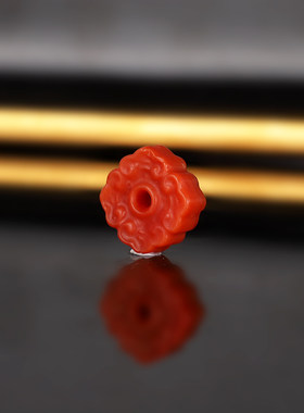 天然瓦西南红背云四方祥云回纹散珠配珠 对孔13x厚度4.4mm 1442号