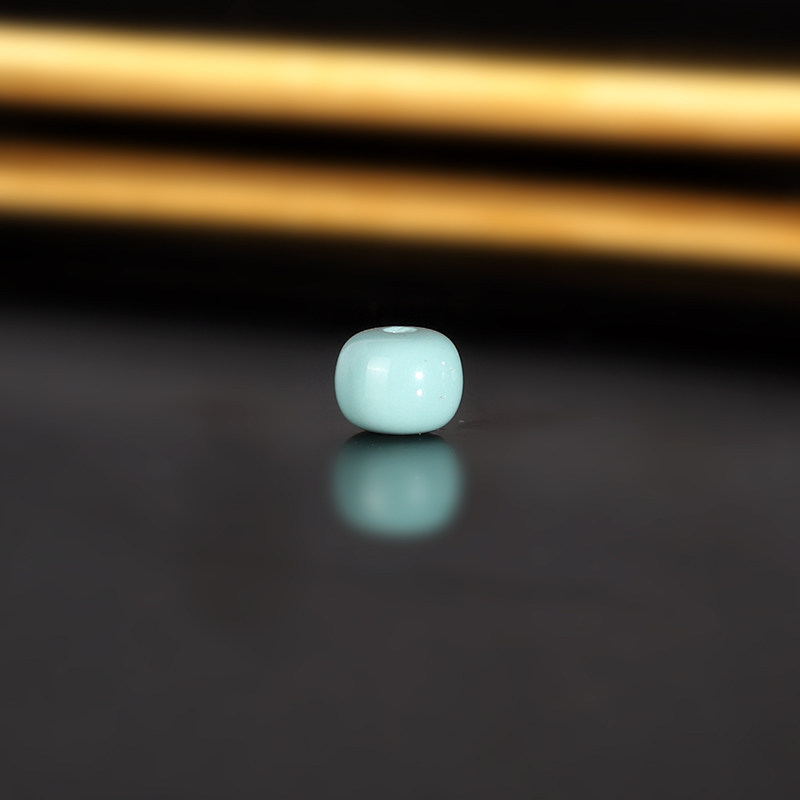 原矿天然绿松石老型珠散珠6x4.7mm 1716号 天花板配珠 一物一图