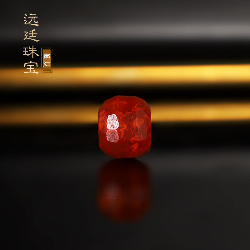 原矿火焰纹老型散珠 无相珠 苏工精雕 哑光满肉川料九口南红配珠