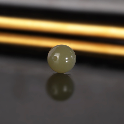 天然新疆且末蓝糖散珠10mm 羊脂玉带糖色和田玉配珠隔珠单珠