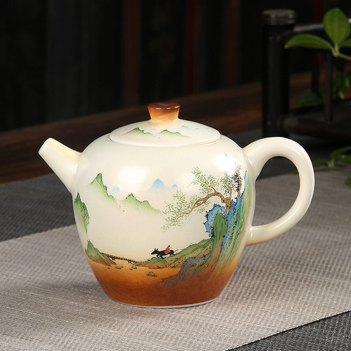复古粗陶茶壶家用日式功夫提梁壶