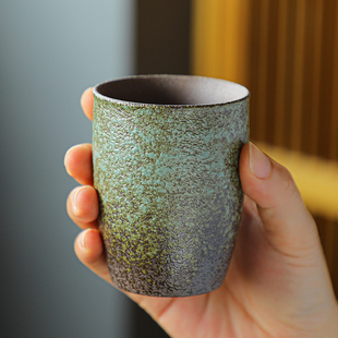 复古陶瓷功夫茶具品茗杯子单个小水杯 粗陶茶杯主人杯大号家用日式