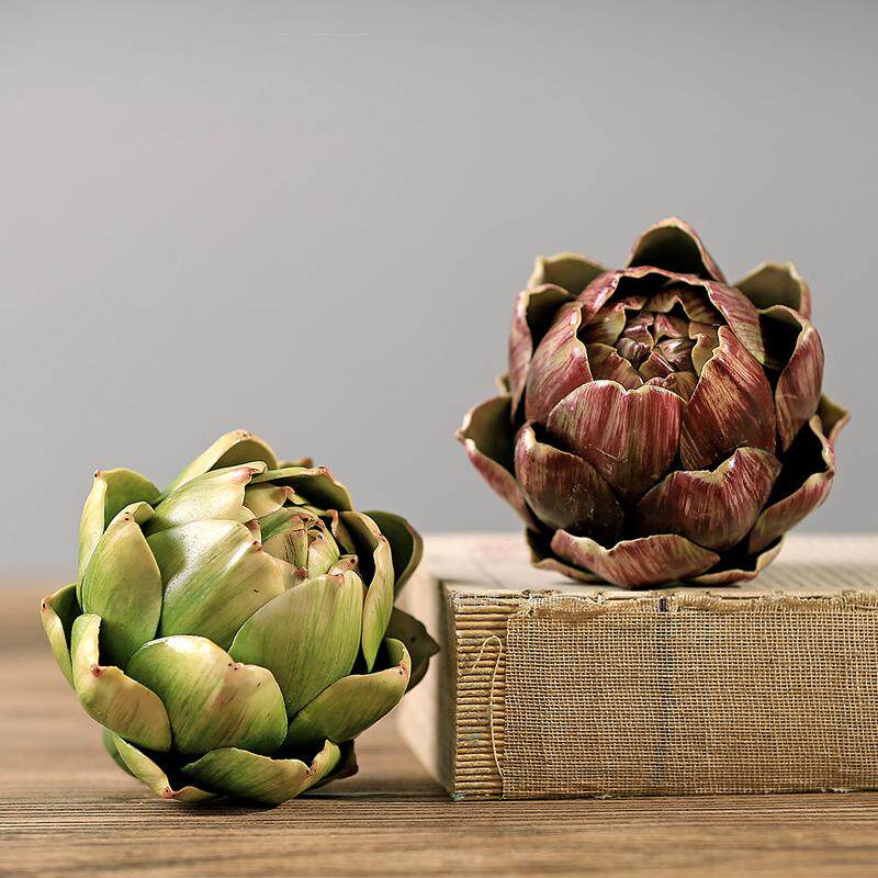 裸生活 仿真凤梨头 朝鲜蓟 北欧美式乡村水果摆件 样板房厨房装饰