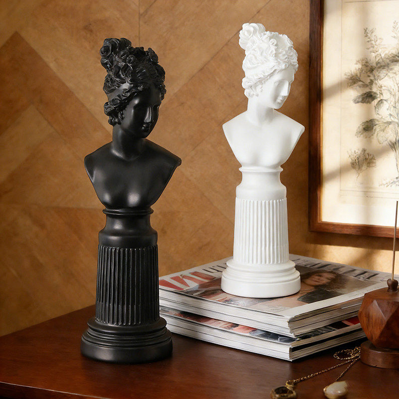 欧式女神像摆件家居装饰品书桌工艺品黑白创意装饰艺术品人物摆件,家居饰品,装饰摆件,淘宝优惠券,粉丝福利购,淘宝优惠卷