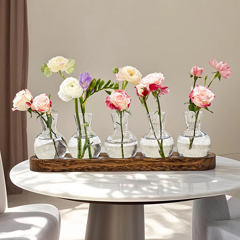 创意水培绿萝灯泡花瓶容器盆客厅办公室内桌面绿植现代摆件装饰品