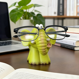 创意大象眼镜支架摆件高颜值办公室桌面装饰品眼镜搁架展示架道具