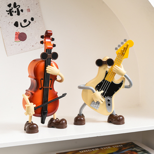 创意吉他大提琴八音盒儿童卧室书房桌面摆件音乐盒男女孩生日礼物