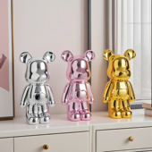 轻奢电镀暴力熊存钱罐摆件2025新款 儿童男女孩网红可进可出储蓄罐