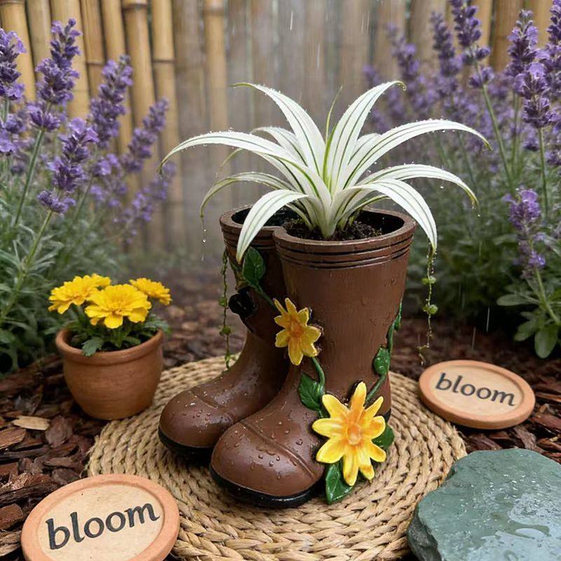 卡通小鞋多肉花盆美式高筒落地阳台庭院新款创意靴子造型花园艺品,家居饰品,花盆,淘宝优惠券,粉丝福利购,淘宝优惠卷