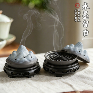 创意山峰蚊香炉蚊香托盘放置器熏香盘线香底座家用香薰炉檀香座