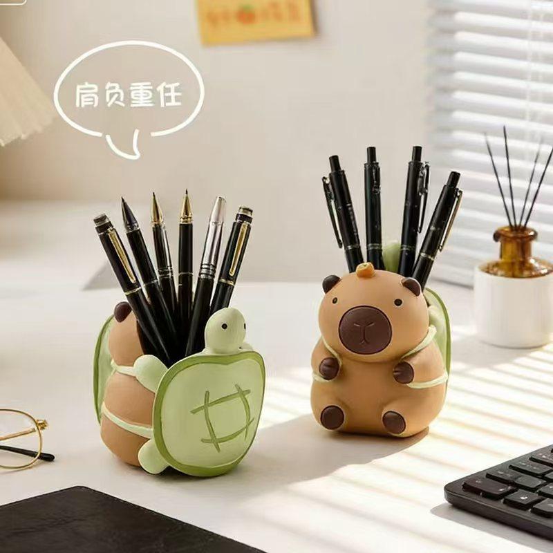 卡皮巴拉笔筒桌面小摆件创意办公室可爱工位情绪稳定神器女生礼物,收纳整理,笔筒,淘宝优惠券,粉丝福利购,淘宝优惠卷