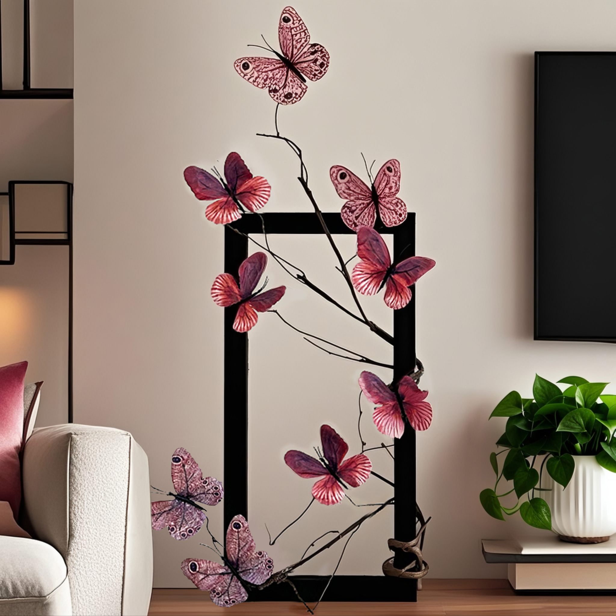 新中式仿真蝴蝶花摆件客厅插花