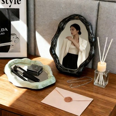 创意云朵盘化妆镜桌面装饰摆件