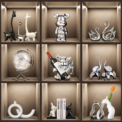 2024轻奢高端大气酒柜装饰品摆件