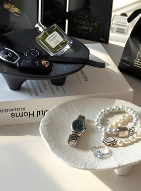 ins陶瓷首饰托盘项链耳环展示盘玄关钥匙收纳卧室梳妆台装饰摆件