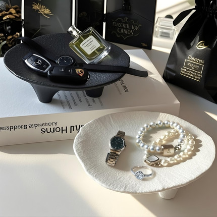 ins陶瓷首饰托盘展示盘玄关钥匙收纳梳妆台桌面装饰摆件拍照道具
