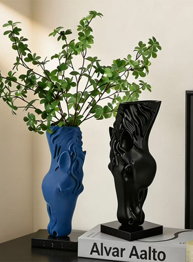 新中式马头造型花瓶客厅摆件