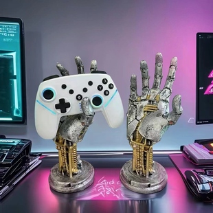 赛博朋克机械手游戏手柄支架底座ps5xbox周边展示架桌面收纳摆件