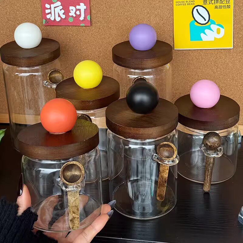 食品级咖啡豆密封罐糖罐家用白砂糖防潮罐高硼硅玻璃瓶茶叶储存罐