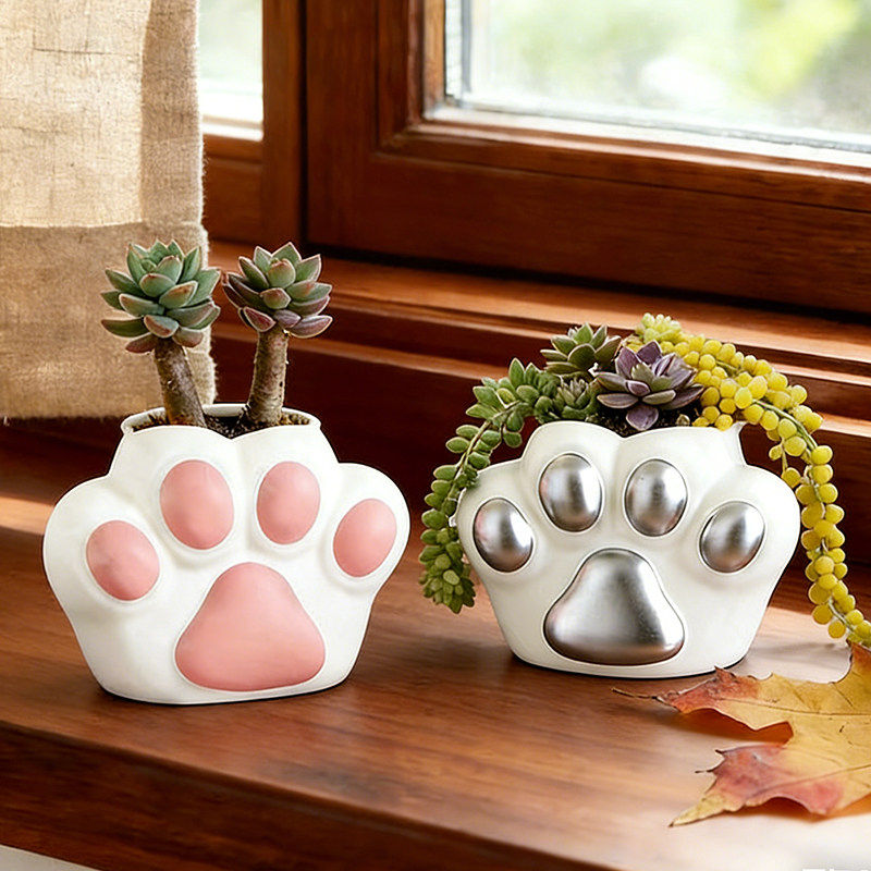 可爱猫爪花盆创意多肉植物种植盆栽装饰摆件室内治愈系家居装饰品,家居饰品,花盆,淘宝优惠券,粉丝福利购,淘宝优惠卷