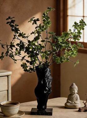 新中式抽象马头花瓶客厅摆件