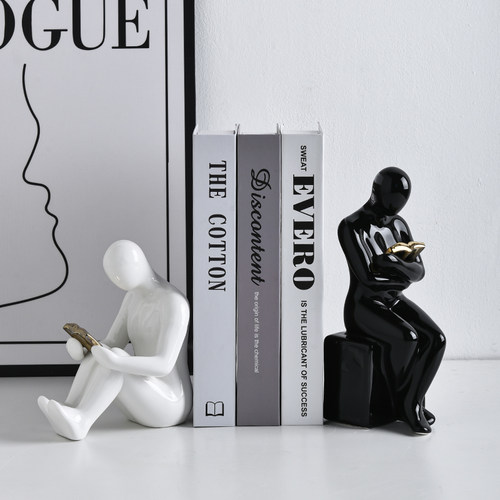 创意人物书挡酒柜摆件家居装饰品