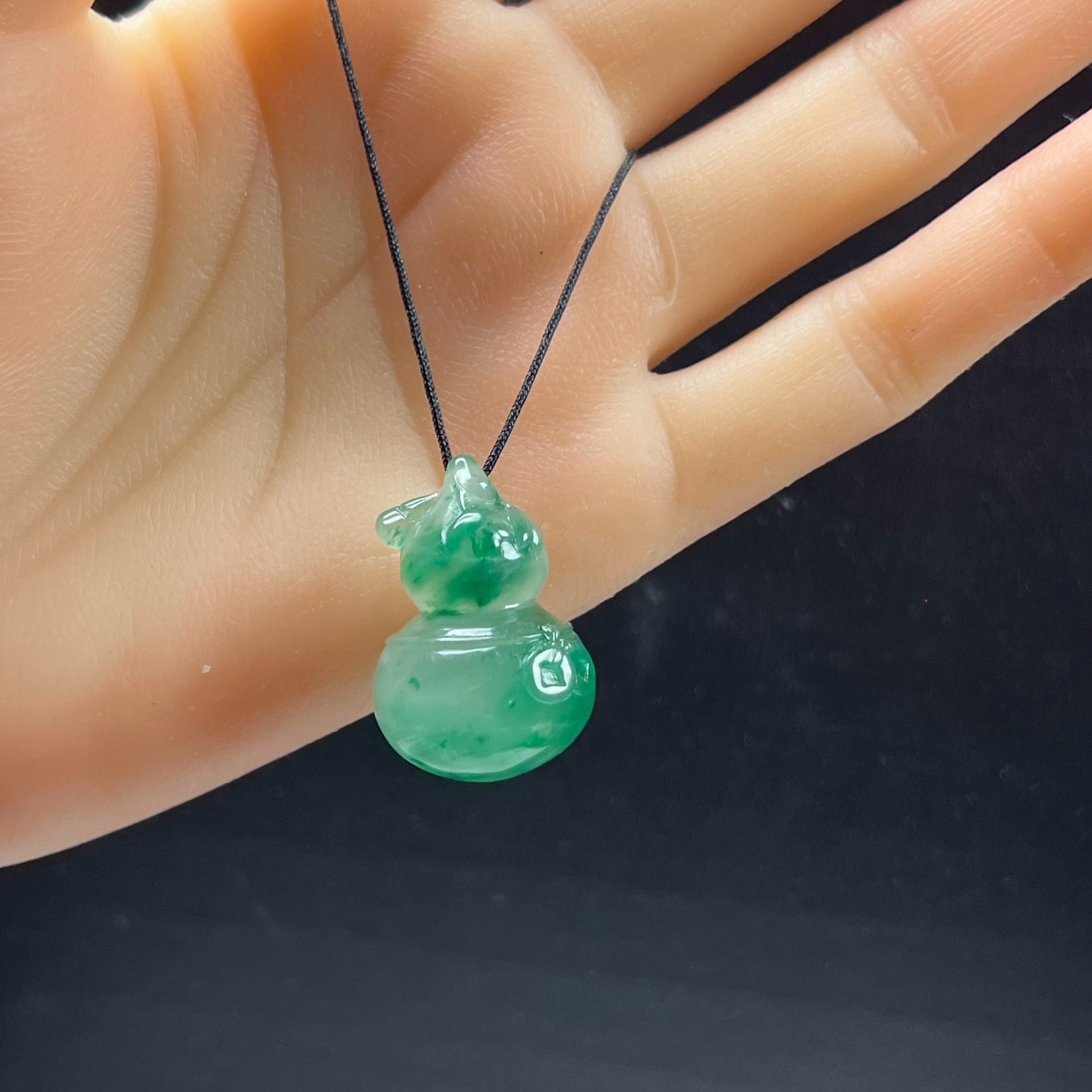 天然玉石精品珠宝高冰飘翠绿色非洲翠玉葫芦吊坠福禄毛衣链送礼,珠宝/钻石/翡翠,非洲翠,淘宝优惠券,粉丝福利购,淘宝优惠卷