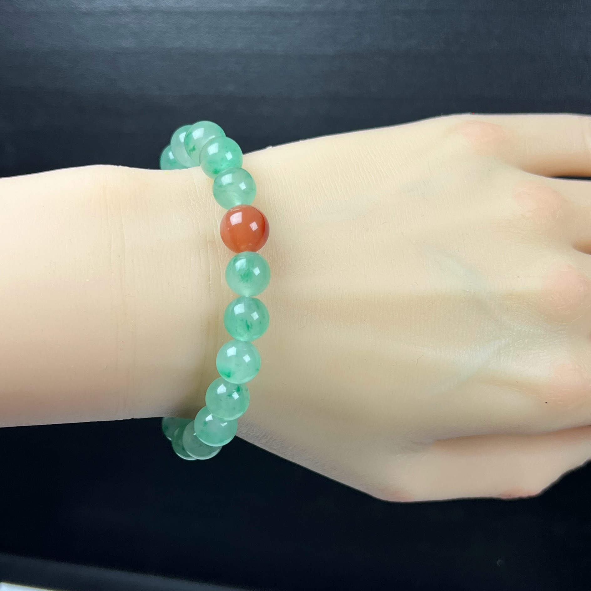 天然玉石精品珠宝高冰飘翠绿色非洲翠玉佛珠9mm手串手链手饰正宗