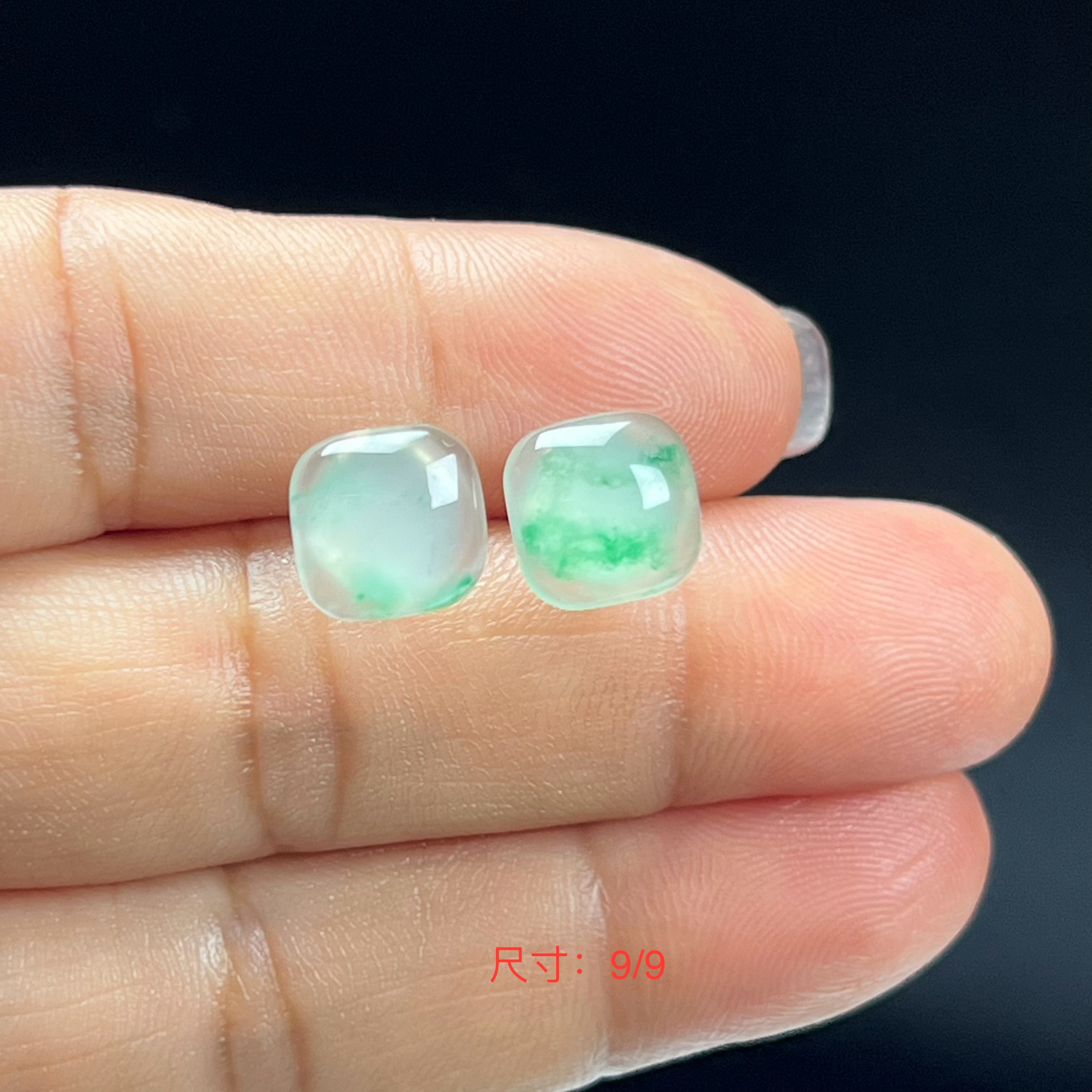天然真玉耳环高冰飘翠绿色非洲翠玉玉石小方糖耳钉耳饰独龙玉正品