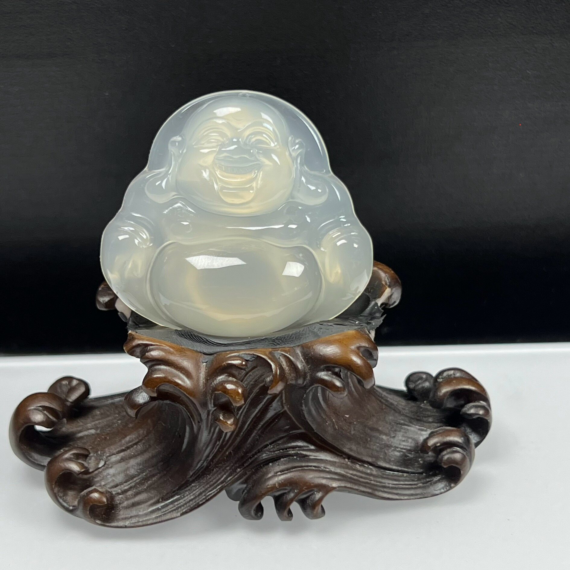 天然玉石精品珠宝云南黄龙玉白冰大富大贵佛吊坠玉佩毛衣链送礼图片