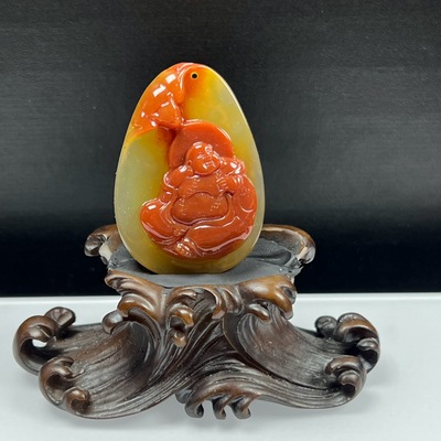 天然玉石精品珠宝云南黄龙玉大富大贵佛吊坠洪福齐天玉佩毛衣链