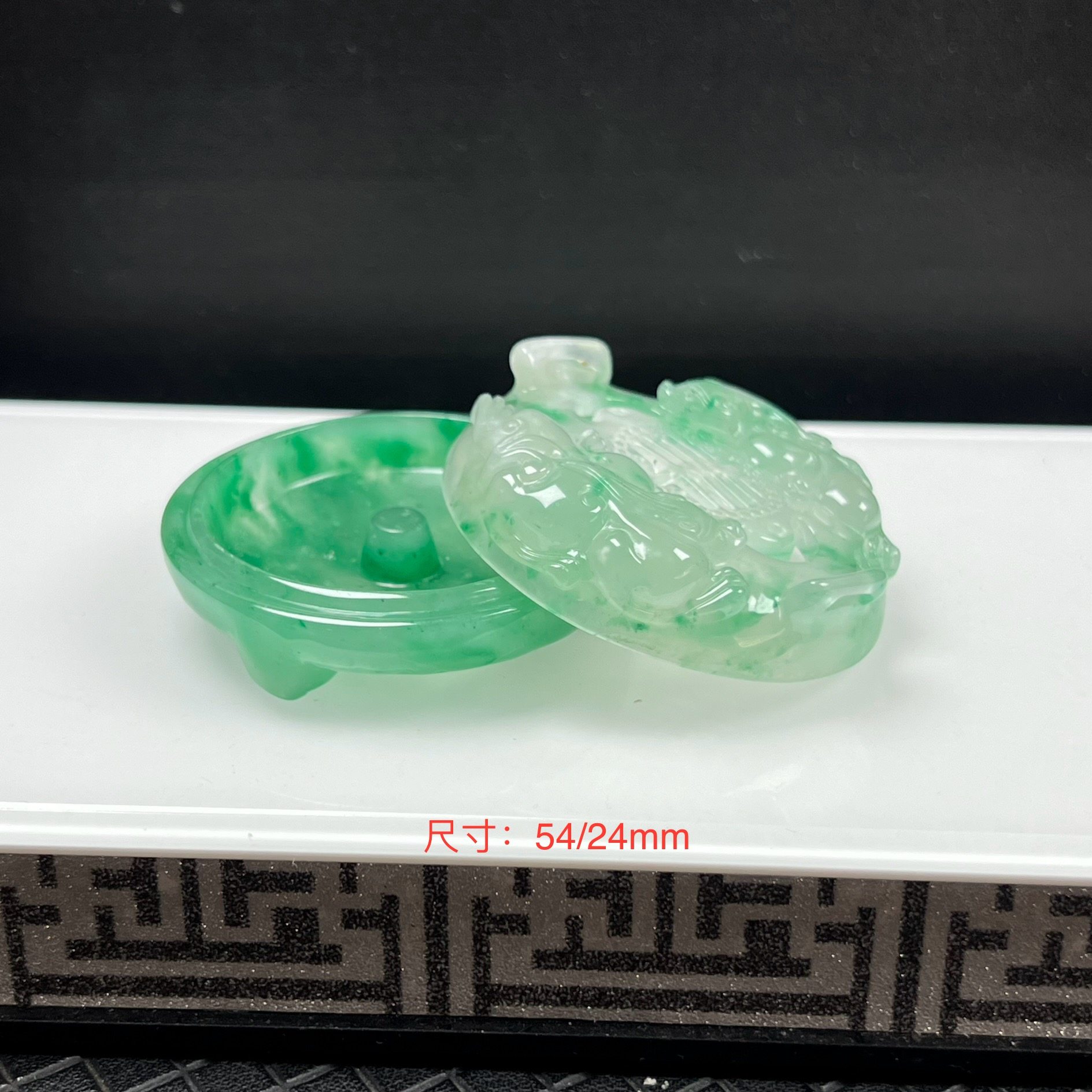 天然玉石精品珠宝高冰飘翠绿色非洲翠玉龙凤香炉摆件送礼,珠宝/钻石/翡翠,非洲翠,淘宝优惠券,粉丝福利购,淘宝优惠卷