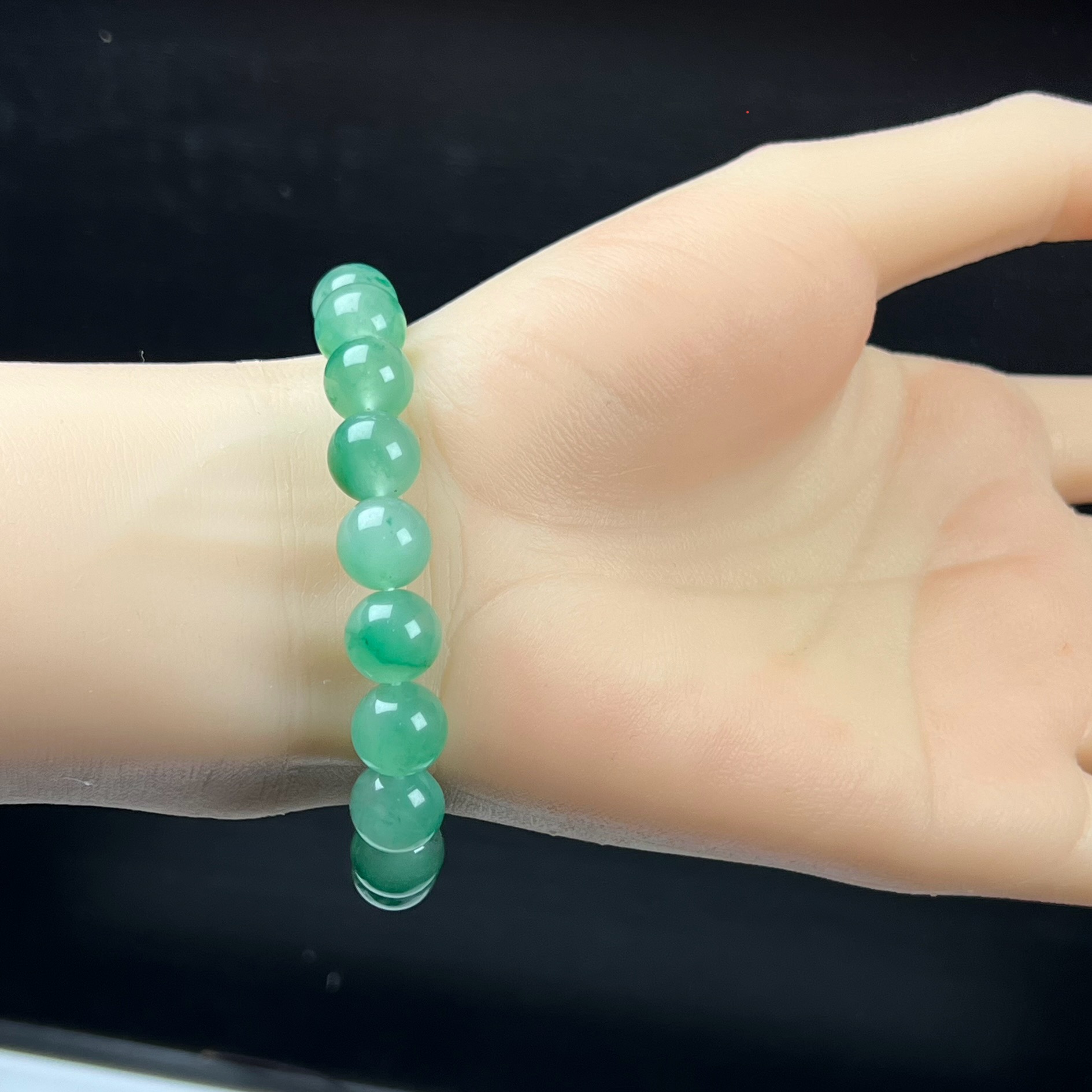 天然玉石精品高冰飘翠绿色非洲翠玉佛珠10mm玉石手串手链正品送礼