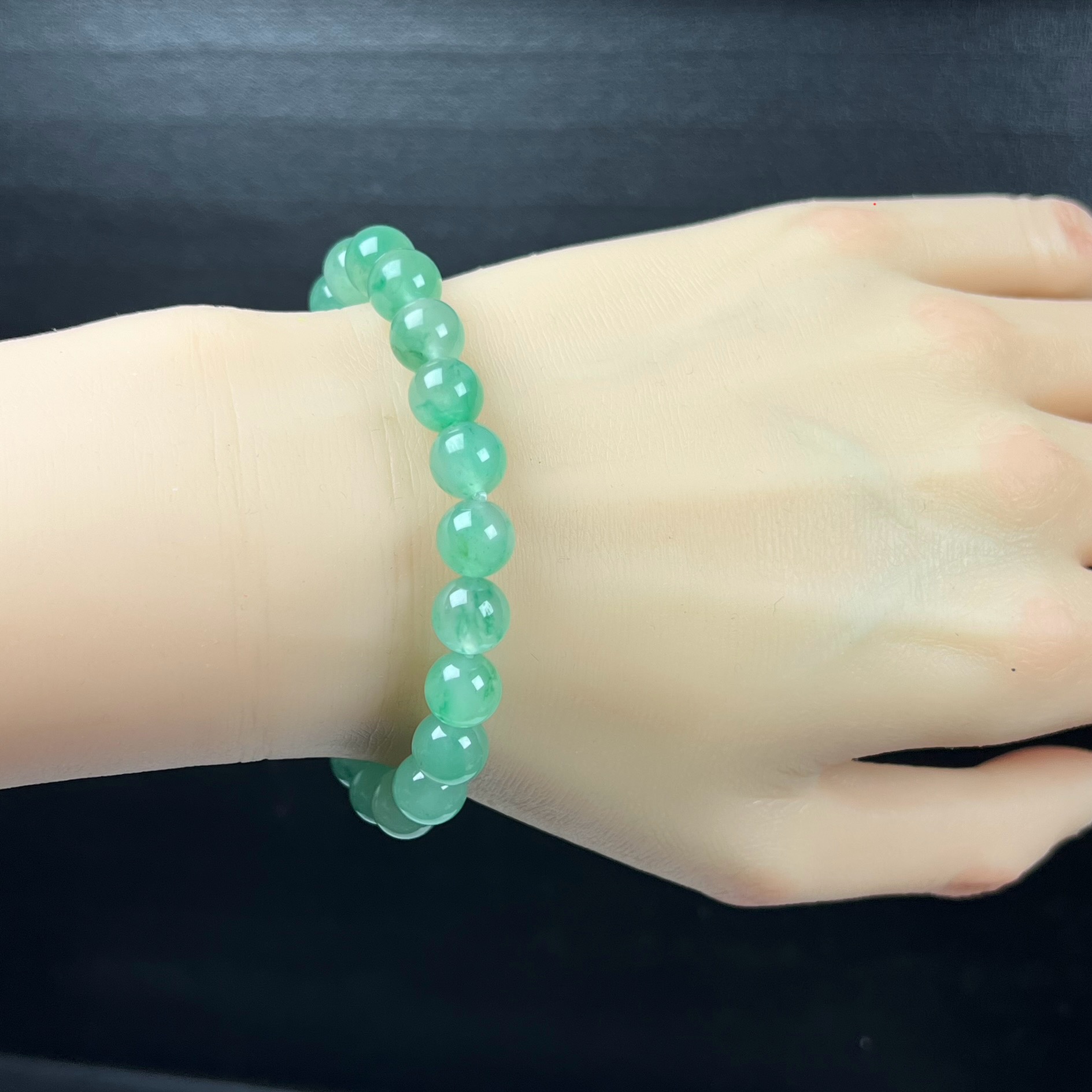 天然玉石精品珠宝高冰飘翠绿色非洲翠玉佛珠9mm手串手链手饰正宗